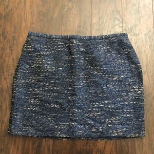 Madewell brocade blue skirt with metallic weave 12